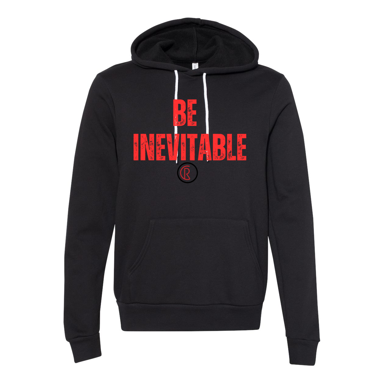 BE INEVITABLE UNISEX HOODIE "RED WRITING"