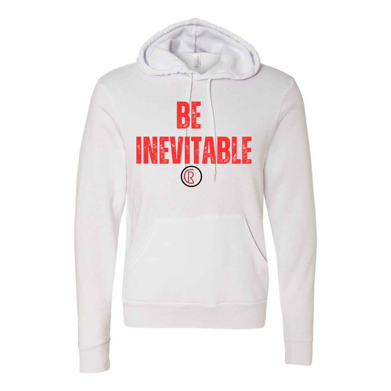 BE INEVITABLE UNISEX HOODIE "RED WRITING"