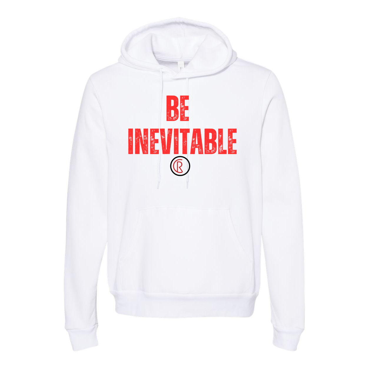 BE INEVITABLE UNISEX HOODIE "RED WRITING"